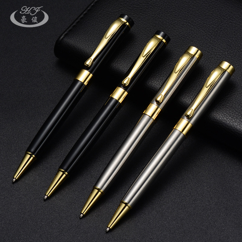 Bolígrafo de metal giratorio de acero inoxidable Bolígrafo de regalo Bolígrafo de impresión Bolígrafo publicitario Bolígrafo de hotel Papelería de oficina