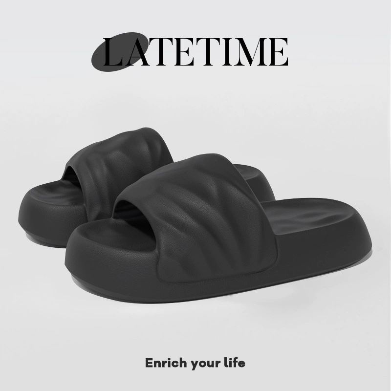 Летние тапочки платформы, трендовые нескользящие слайды, мягкая подошва