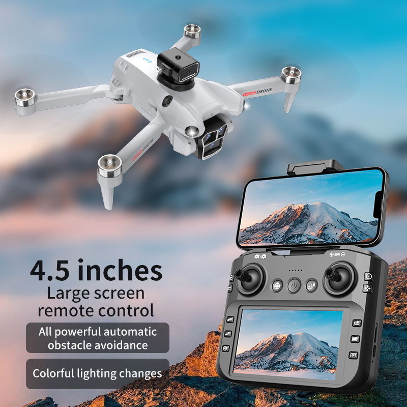 Cross-Border K1 Drone 4.3 Large Screen High-Definition Aerial Photography Long Endurance with Obstacle Avoidance Mini Aerial Photography Quadcopter