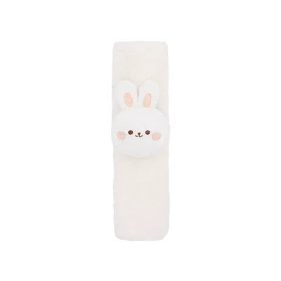 Blue Rain car seat belt shoulder pads, featuring cute cartoon designs, are soft and provide protection against chafing. They are also available as winter plush bear and rabbit car seat belt shoulder p (Seat belt shoulder pad) - rabbit-fur-shoulder-pads-in-white-with-cloud-rabbit-design