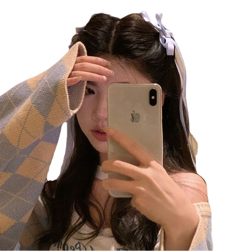 Dulce chica techo ~ Cinta, lazo, horquilla, serpentina, dulce y hermosa chica coreana, tocado, accesorios para el cabello, cabello trenzado