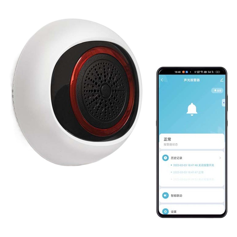 Graffiti inteligente alarma acústica y óptica inteligente hogar batería USB doble alimentación Zigbee alarma acústica y óptica