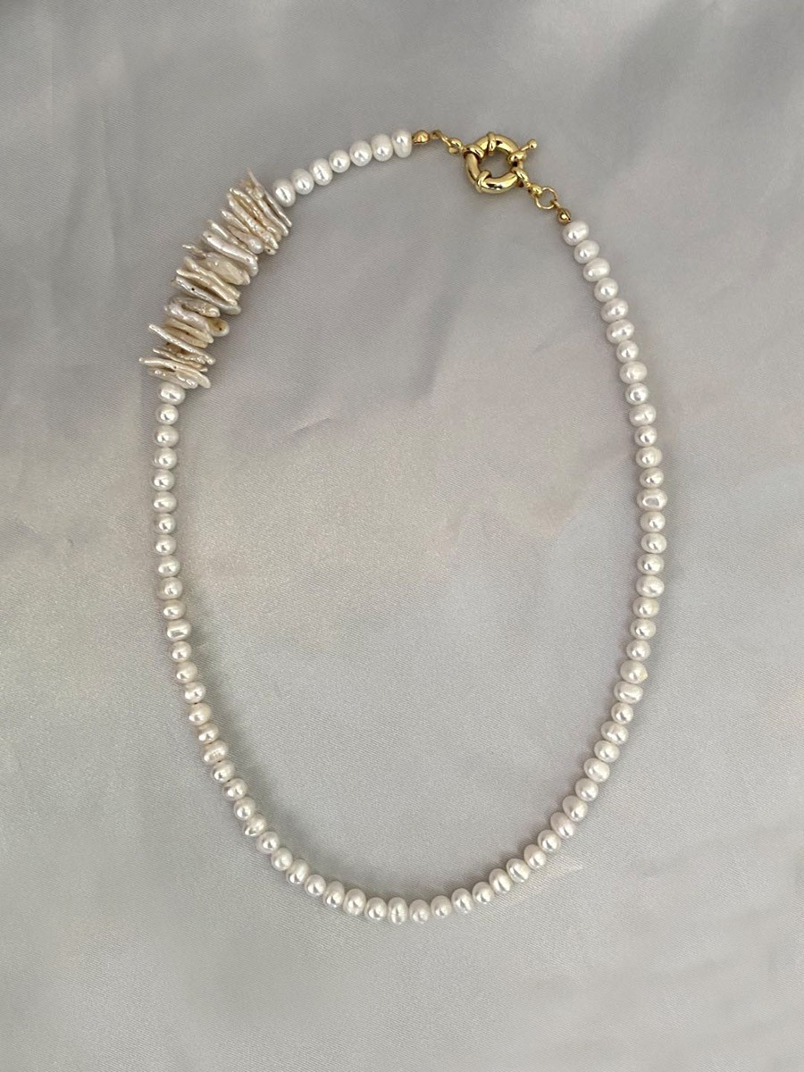 28g Weight Earrings, Necklace Classification 2 PCS/Package Quantity Holiday, Daily Occasion Freshwater Pearl, Titanium Steel Material Geometric Pattern Women's Gender Beaded Design Simple Style Style 2 PCS/Package Freshwater Pearl Titanium Steel Freshwater Pearl Jewelry Sets 22