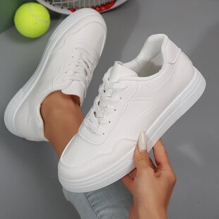 Women's Large Size Sneakers for Foreign Trade, 2025 Spring New Ins Trendy Versatile Casual Sports White Shoes for Students Wholesale