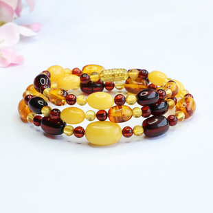 Gongyu Natural Amber Road Tong Ожерелье пчелиное воск для крови крови кровь популярная поляная цепная фабрика Оптовая HP3070706