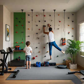 儿童攀岩墙室内攀爬墙房攀岩板肋木架攀爬架树脂指力板锚点绳球