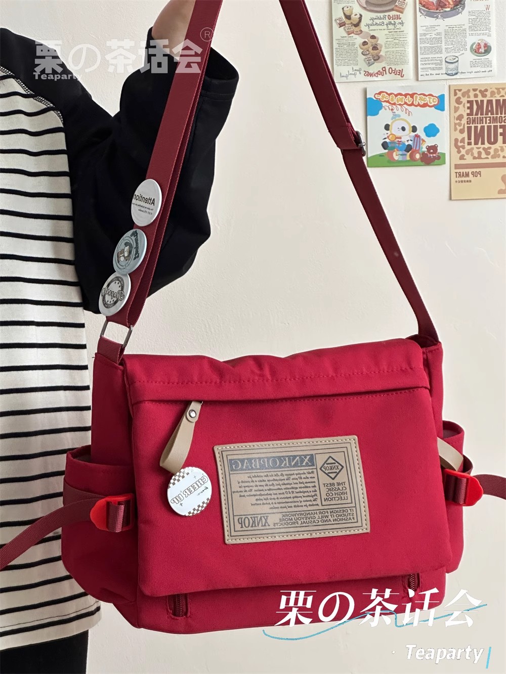 Large-capacity crossbody bag for both men and women, ins workwear, versatile single-shoulder bag, messenger bag, and small backpack for college students' classes undefined