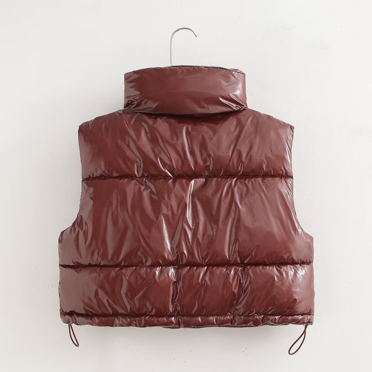 Damenbekleidung 2024 Herbst und Winter neue Mode mit Pailletten beschichtete kurze Baumwolljacke Weste_voghion.com