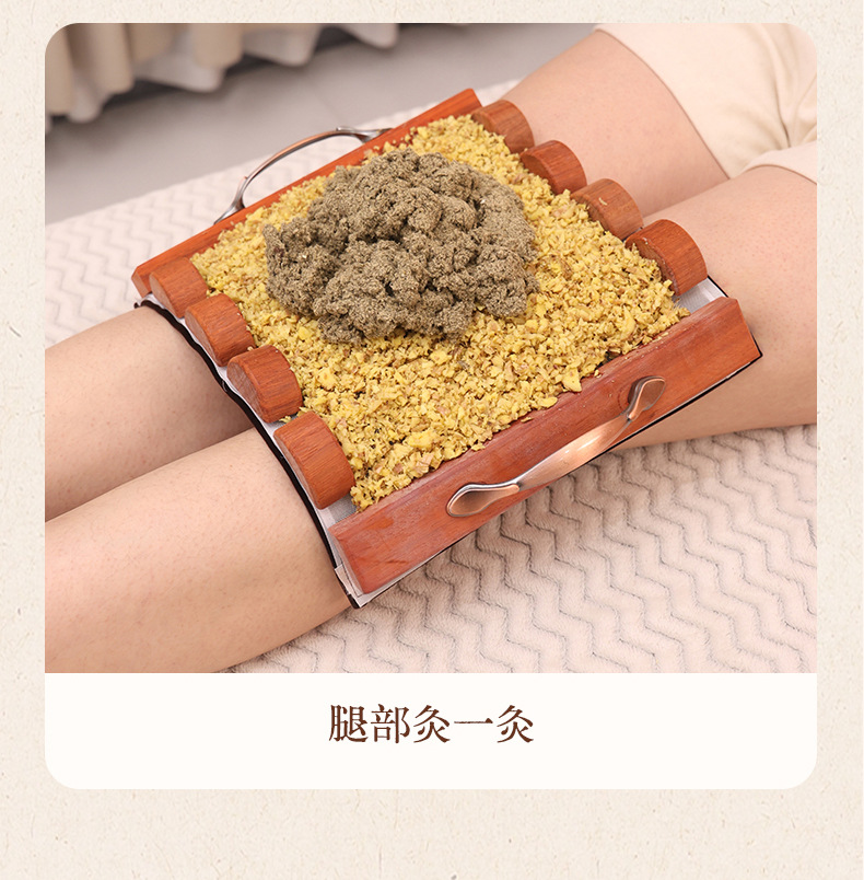 Du Mai Moxibustion Dragon Bone Tool Rosewood Spine Ginger Moxa Pad Back Fire Dragon Therapy in use