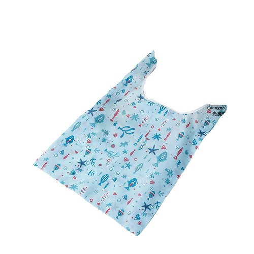 2020 New Foldable Shopping Bag with Encrypted Polyester Material, Foldable Metal Hook Handbag