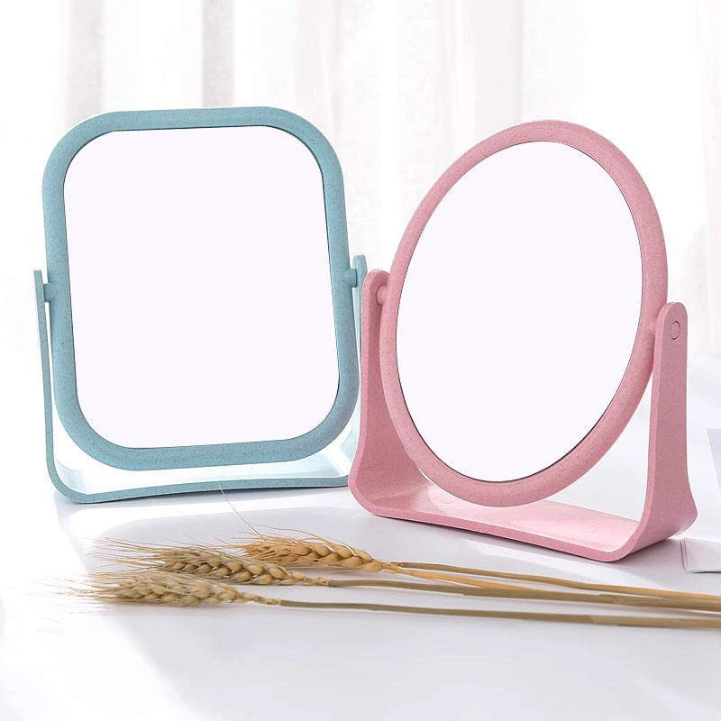 Espejo de maquillaje de doble cara plegable