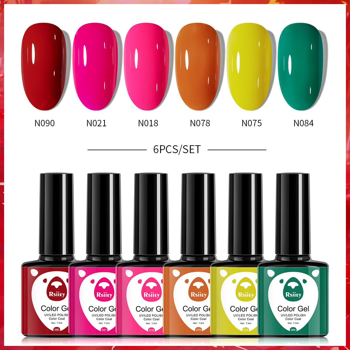 6-color nail polish glue suit popular color painted glossy cat eye UV phototherapy glue for nail salon