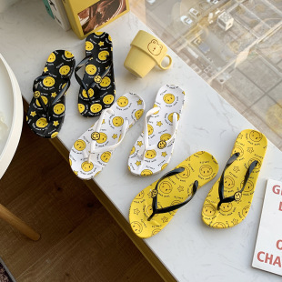 Flip-flops women printed soft bottom non-slip flip-flop slippers PVC thin bottom seaside holiday ladies sandals a generation of hair