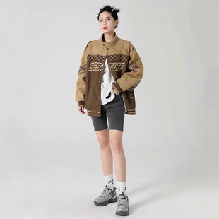 2025 Fashion Brand Embroidered Suede Jacket for Men and Women Spring and Autumn American Retro Heavy Loose Collar Casual Jacket