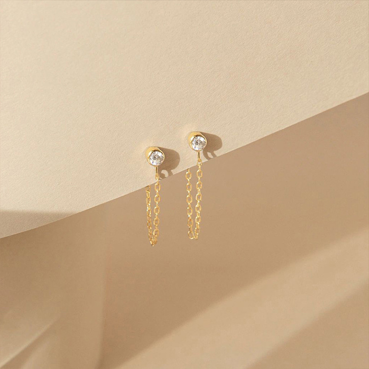 6g Weight 0.05µm-0.08µm Gold Plating Thickness PVD Coated Gold Plating Process 304 Stainless Steel Ear Needle Material 14K Gold, Real Gold Plated Plating Material PVD Coated 14K Gold Rose Gold Real Gold Plated Geometric Stainless Steel Simple Style Waterproof Non Tarnish Drop Earrings
