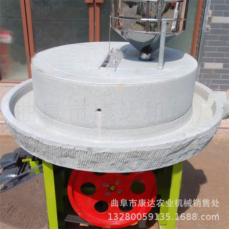 60型号电动石磨机 油坊香油芝麻酱磨浆机 家用两相电粮食磨粉机