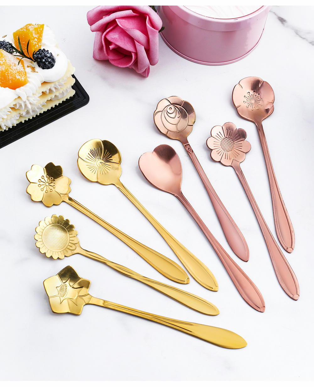 140g Weight spoon Kitchen and drinking utensils 1 Piece, 1 Set Quantity Daily, Party Occasion Vacation Flower Stainless Steel Spoon 1 Piece 1 Set