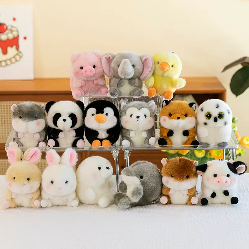 球形系列毛绒玩具挂件熊猫玩偶小兔公仔背包挂饰钥匙扣活动礼品批