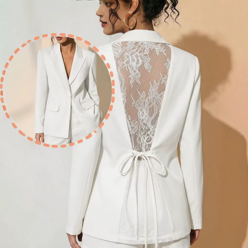 Cross-border foreign trade European and American women's clothing 2026 autumn fashion lace-up waist-cinching solid color blazer with back panel details