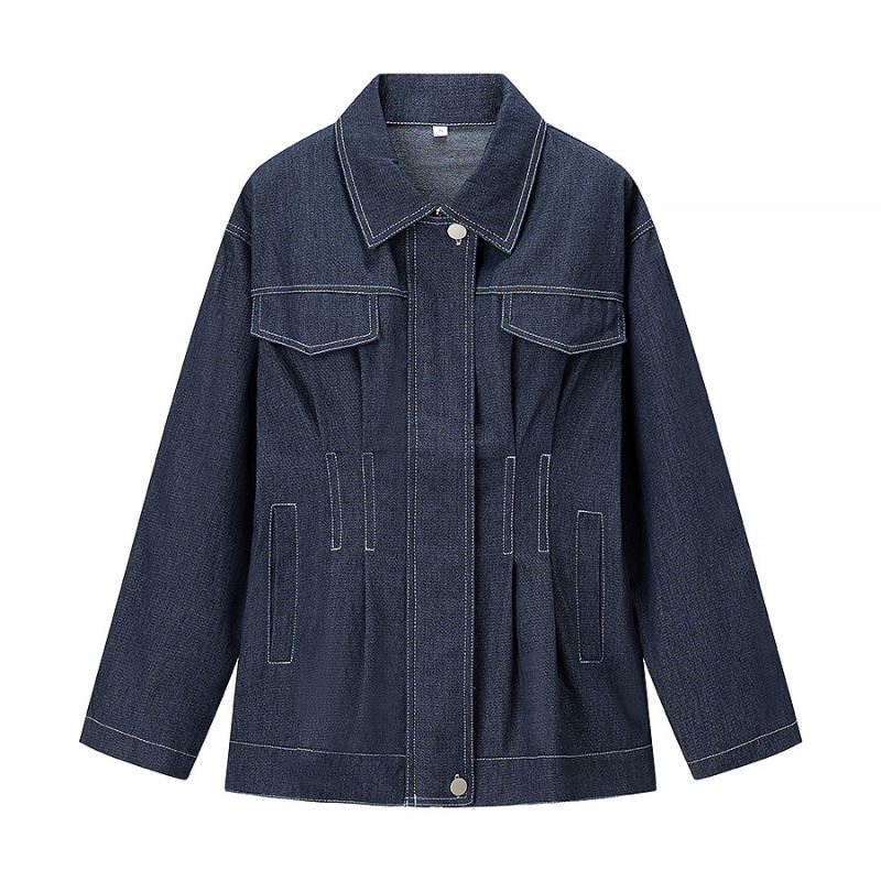Women's Openwork Waist Single-Breasted Denim Long-Sleeved Top Jacket 2025 Autum New European and American Cross-Border Style Shirt Women's Openwork Waist Single-Breasted Denim Long-Sleeved Top Jacket 2025 Autum New European and American Cross-Border Style Shirt