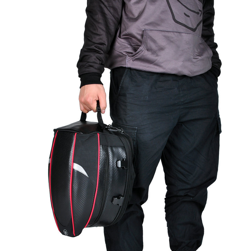 VOLERO motocicleta bolsa de asiento trasero motocicleta larga y corta distancia asiento trasero especial equipaje tronco casco impermeable mochila portátil