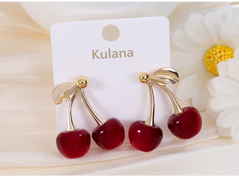 Drop Earrings Classification 1 Pair Lady Cherry Plating Arylic Alloy Drop Earrings
