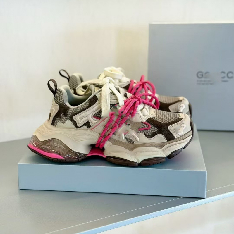 Pure Original G-C Rebel Planet Crystal Thick-Soled Dad Shoes, Hot Girl Style, Distressed Straps, Height-Increasing, Leg-Lengthening Casual Shoes