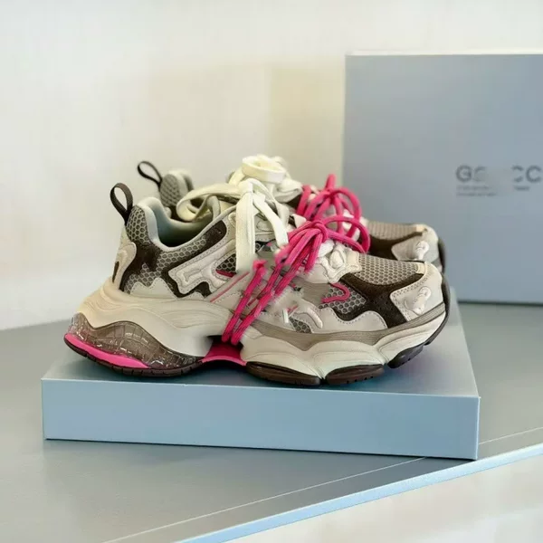 Pure Original G-C Rebel Planet Crystal Thick-Soled Dad Shoes, Hot Girl Style, Distressed Straps, Height-Increasing, Leg-Lengthening Casual Shoes