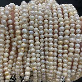 厂家销售 淡水养殖珍珠项链5~6mm算盘珠耳坠珍珠diy饰品配件挂件