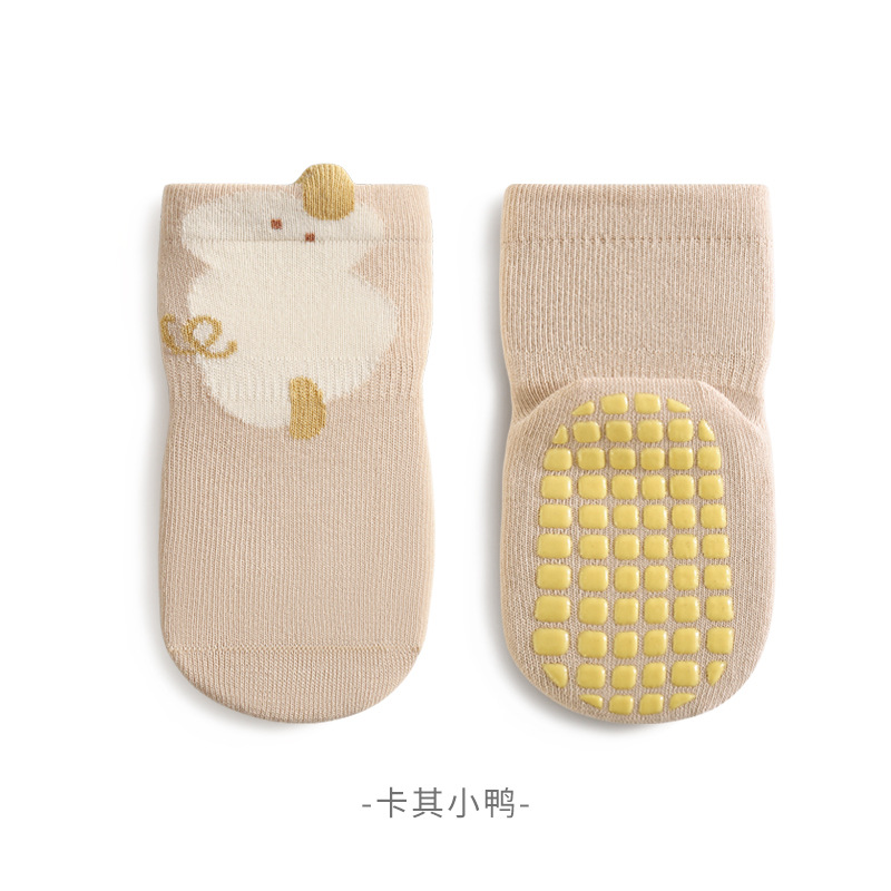 2024 primavera nuevo calcetines de piso de bebé otoño sin hueso indoor antideslizante dispensador de pegamento medias para bebés