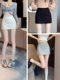 Split Hip American Season Anti-running Yoga Skirt Hot Girl New Sports A- line Half-length Skirt Women's Autumn White