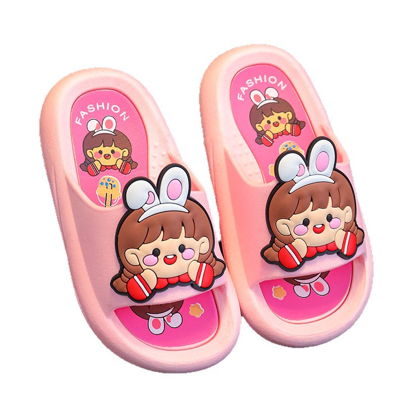 Zapatillas para Niñas para niños verano TikTok mismo estilo súper caliente baño interior y exterior antideslizante desgaste exterior zapatillas planas de aspecto alto