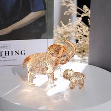 水晶摆件简约摆件动物大象书房桌面办公室装饰生日礼物工艺品