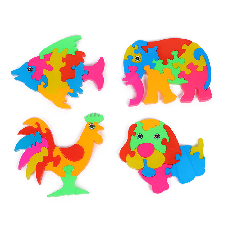 Juguetes ensamblables al por mayor, bloques de plástico gallo/perro, venta directa de fábrica.