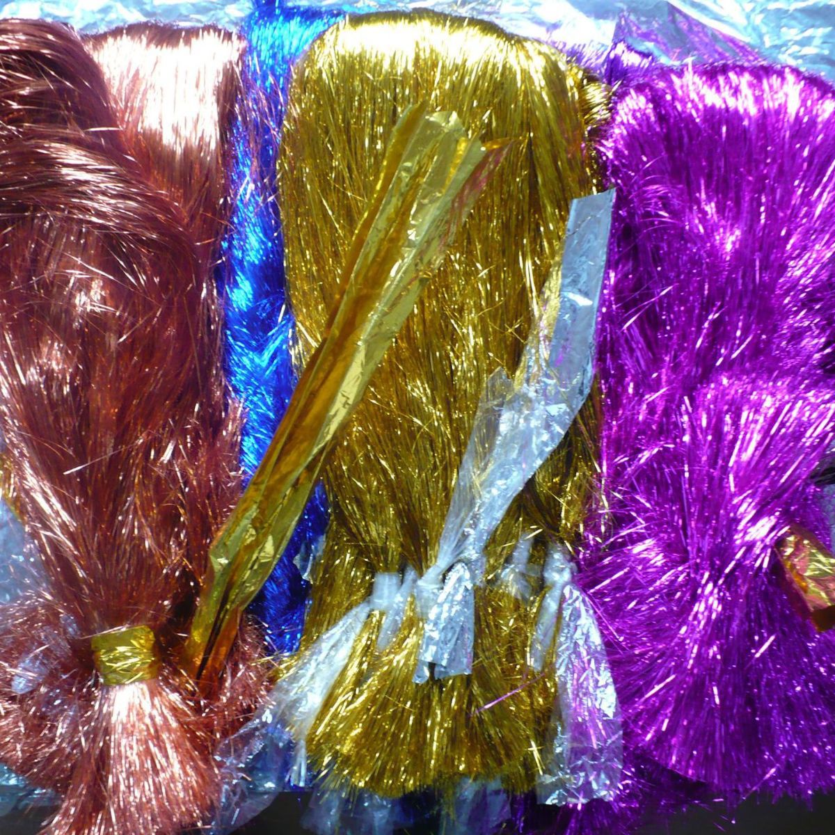 亮彩纸剪开反光淡咖浅绿色银丝剪裁反光AB彩纸切细丝条圣诞节装饰