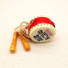 Creative small simulation drum keychain drum stick barbarian drum flower drum auspicious Ruyi drum lion drum pendant jewelry