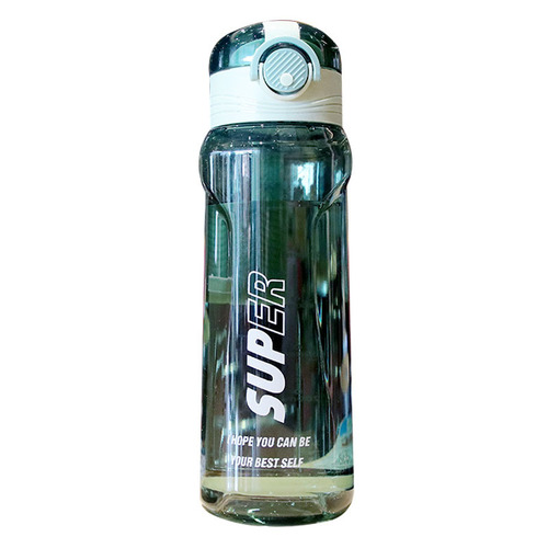 Plastic water cup with pop-up cover, outdoor sports water bottle with scale and rope, high temperature resistance and anti-fall outdoor fitness student cup