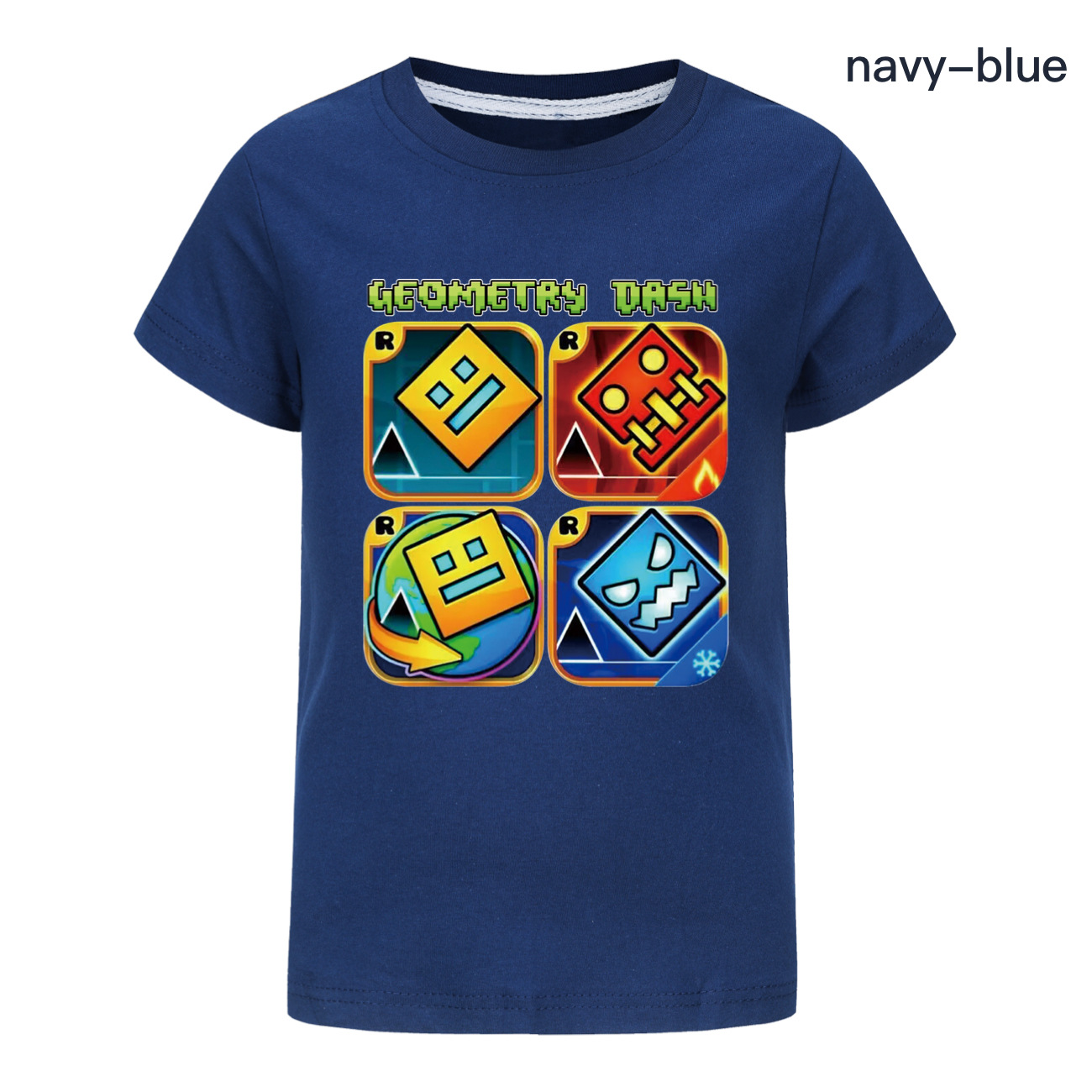 Geometrie Dash T-shirt Kinder Cartoon Kleidung Jungen 100% Baumwolle T-shirt Kinder Mode Kleidung Kleinkind Mädchen Kurzarm Tops – Detail 11