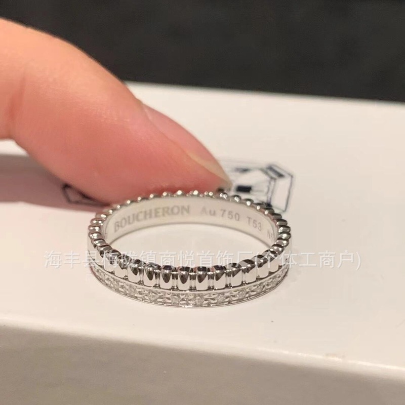 Baojia Shilong S925 Pure Silver Two-ring Small Diamond-encrusted Rotating Ring Fashion Men's and Women's Couple Ring