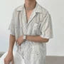 波浪纹宽松夏季质感衬衣