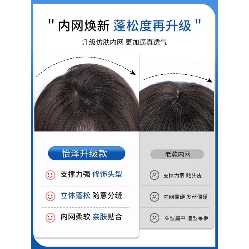 Perruca de cabello verdadero pieza de cabello superior femenino volumen de cabello esponjoso cubrir cabello blanco natural cabello humano completo franja relleno de cabello cubierta cabello blanco