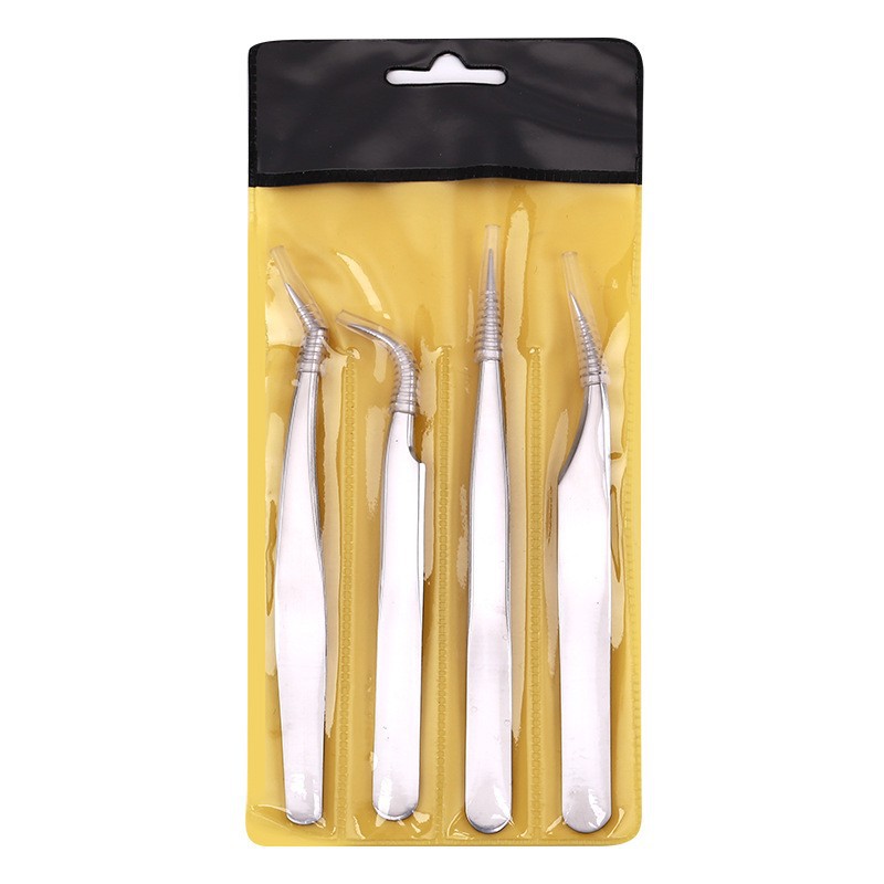 Injerto de pestañas postizas pinzas de floración de color titanio clip de plumas de oro precisión de acero inoxidable pinzas de pestañas coloridas herramienta de belleza de pestañas