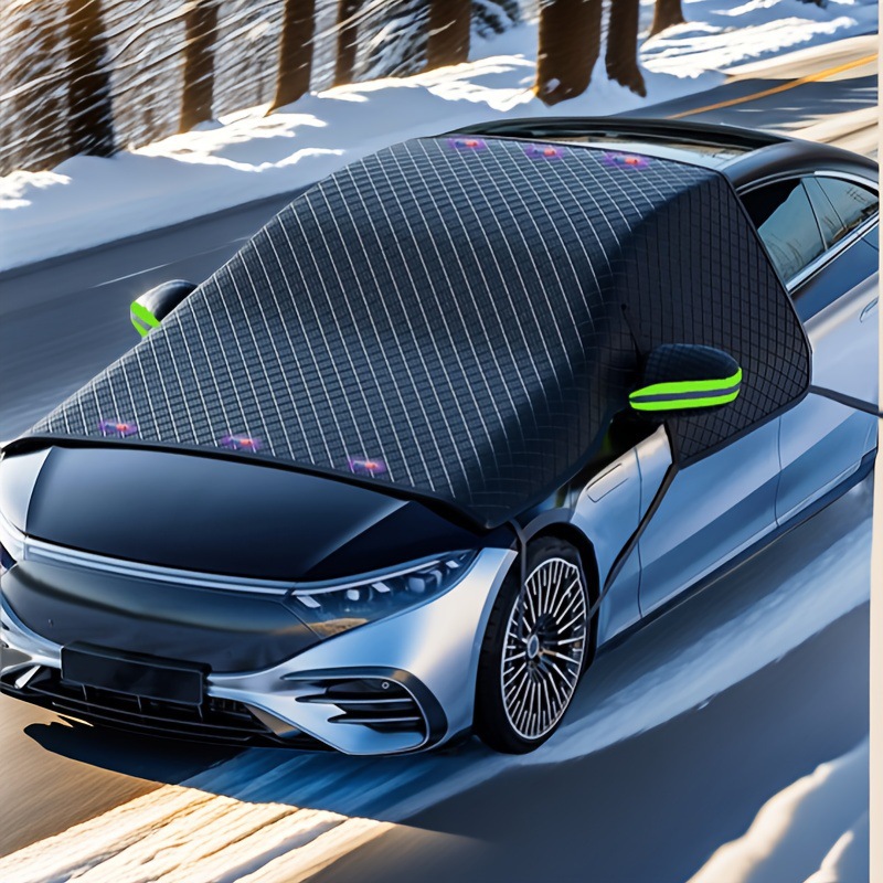 Cross-border best-selling car snow cover, winter anti-snow and anti-freeze half-cover car cover, front windshield sun protection magnetic snow cover