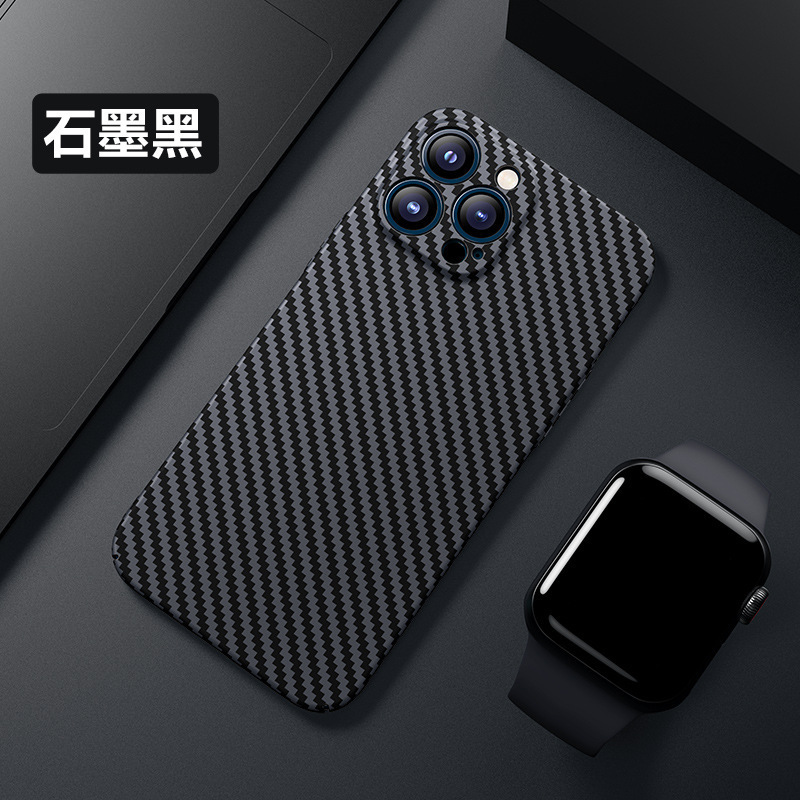 iPhone17ProMax、Apple14、カーボンファイバーパターンの新作耐衝撃ケース、15pro保護カバーに適用|undefined
