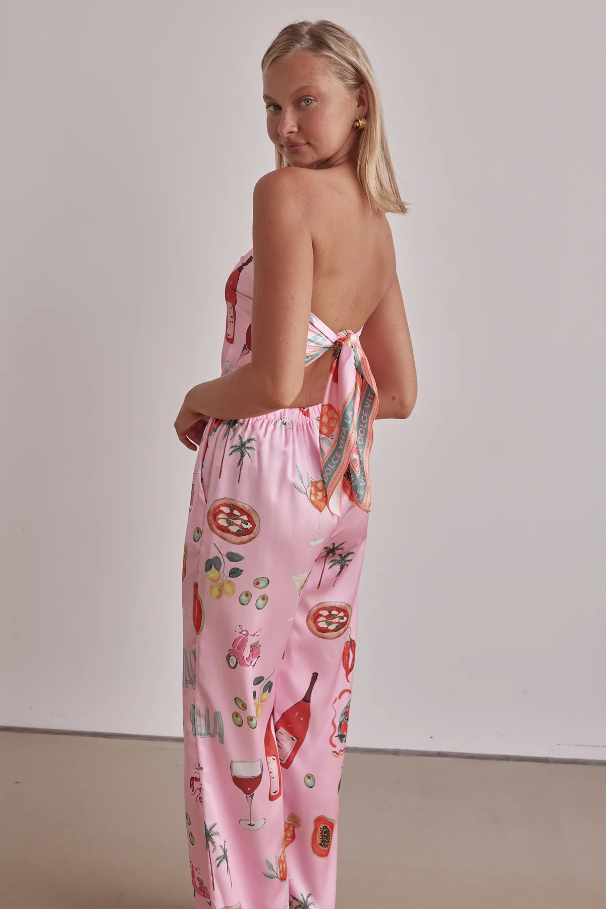 Summer Positioning Sexy Print Tube Top Wide Leg Two Piece Sets