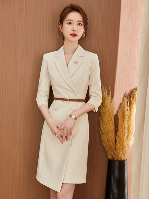 2025 New White Suit Dress Women's Spring & Fall Elegant Professional Skirt Work Clothes Recitation Dress Skirt Others