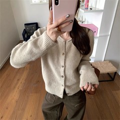 复古软糯慵懒风针织开衫女2025秋冬新款穿搭宽松显瘦休闲毛衣外套