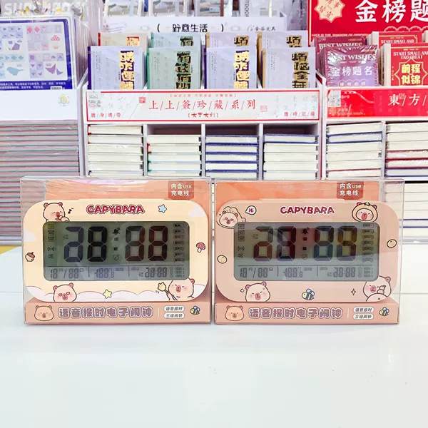 XZ-46272 Kapibala voice time electronic alarm clock (mixed 2 models)