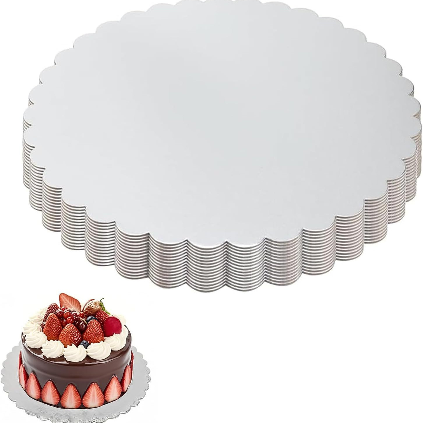 Plateado redondo con encaje base de pastel bandeja de pastel desechable Mousse West Point horneado almohadilla de cartón