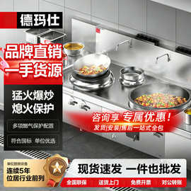 德玛仕单位食堂商用燃气灶商厨大小炒炉双眼燃气大锅灶工程投标